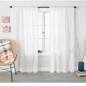 Opalhouse 2 boho sheer white crinkle curtains